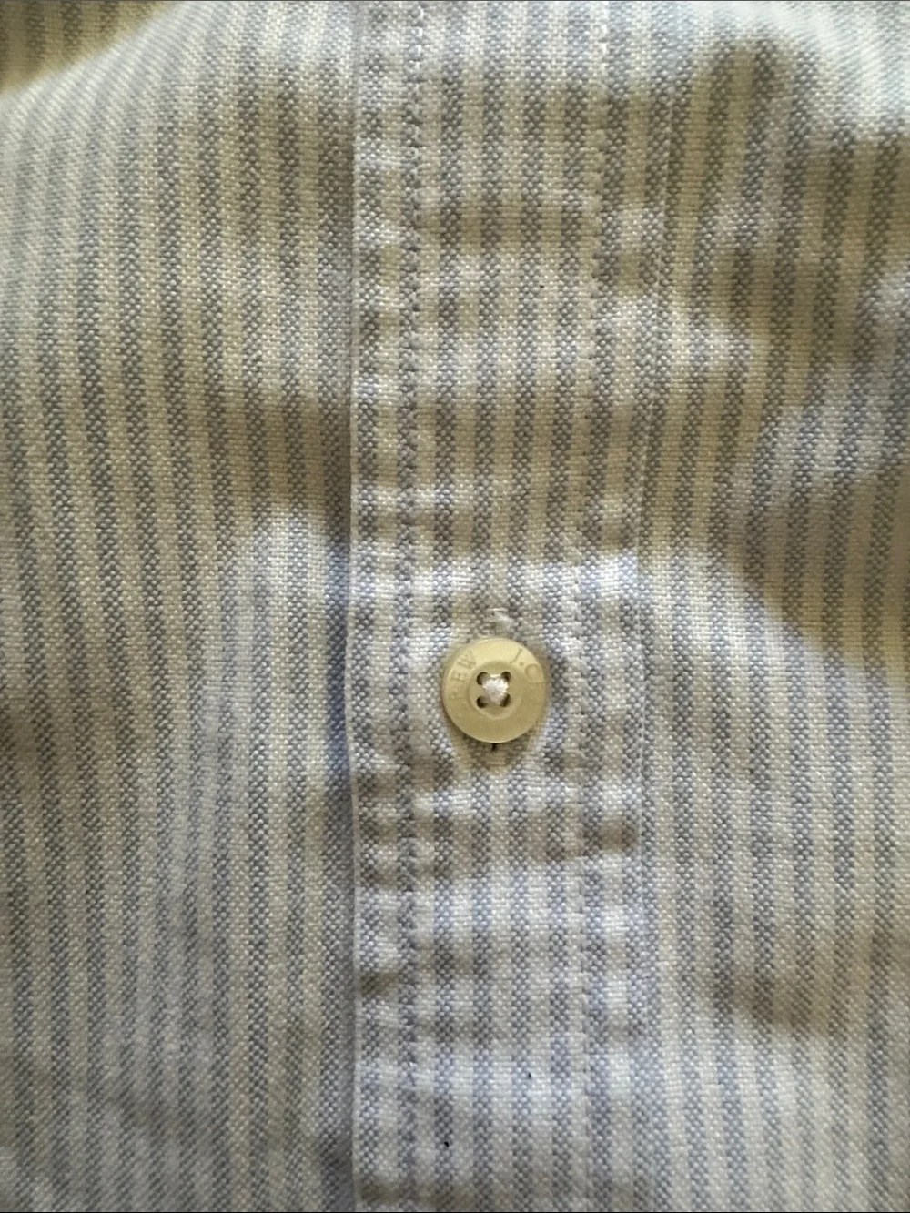 2 J. Crew Men's Pale Blue & Light Blue Striped Button-Down Shirts Oxford cut